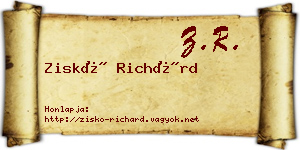 Ziskó Richárd névjegykártya